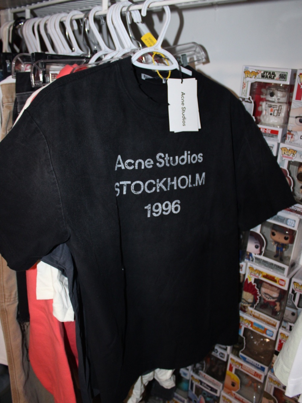 Acne Studios Black T-Shirt with White Logo